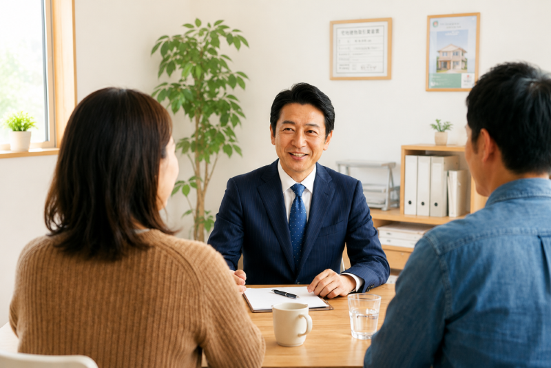 お客様のペースに合わせて穏やかに対応する株式会社住まいる不動産の担当者